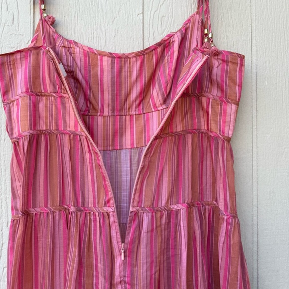 Zimmermann Bonita Tie Shoulder Striped Cotton Sundress Size 10 - Picture 9 of 10